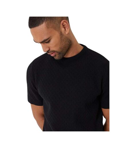 T-shirt Motif/style Texturé Homme Noir Threadbare