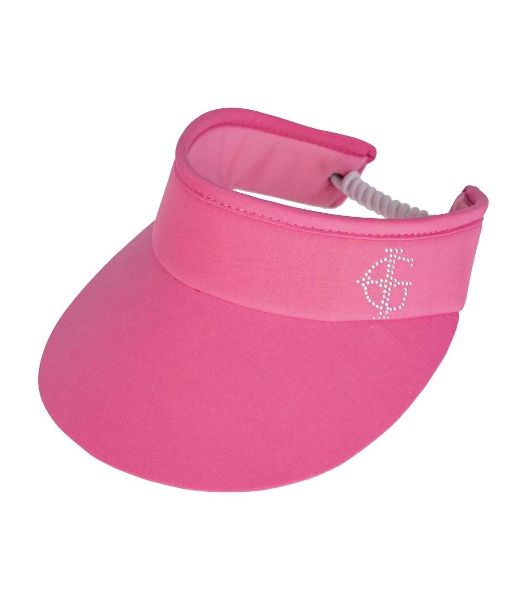 Womens/ladies diamante logo golf sun visor navy Island Green-3