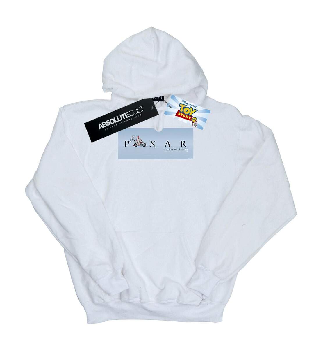 Disney Womens/Ladies Toy Story 4 Duke Caboom Pixar Studios Logo Hoodie (Blanc) - UTBI15275-1