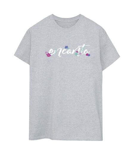 Disney Femmes/Les femmes Encanto Logo Coton Boyfriend T-Shirt (Gris sportif) - UTBI22413
