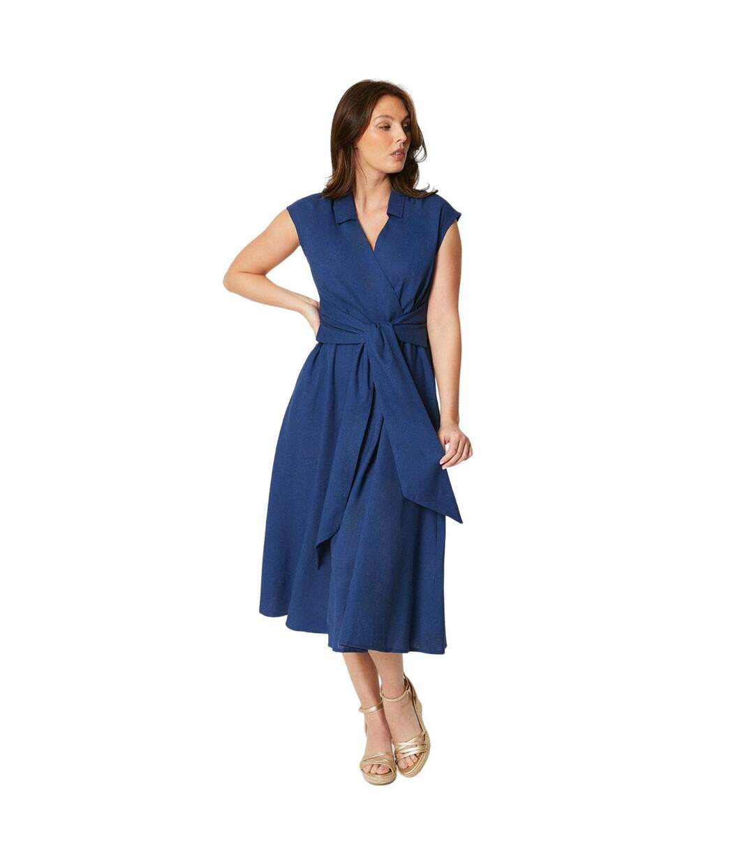 Robe mi-longue femme bleu Principles-1
