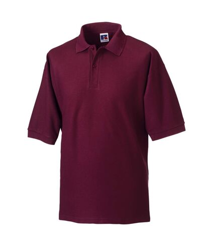 Jerzees Colours Mens 65/35 Hard Wearing Pique Short Sleeve Polo Shirt (Burgundy)