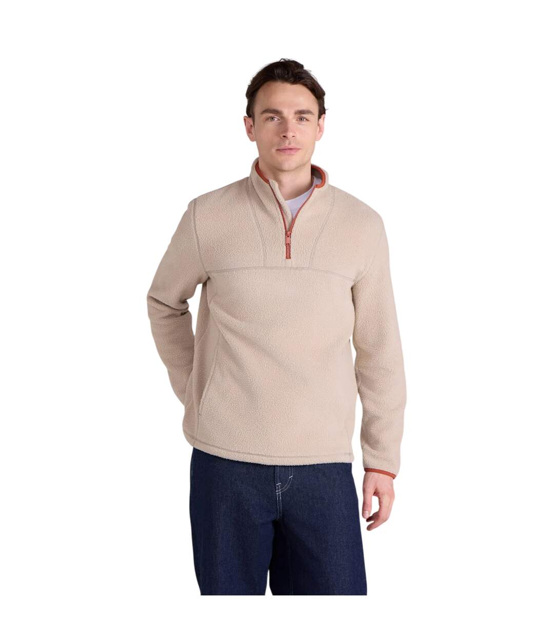 Haut Polaire Motif/style Détail Contrasté Alfie Homme Beige Clair Animal-1