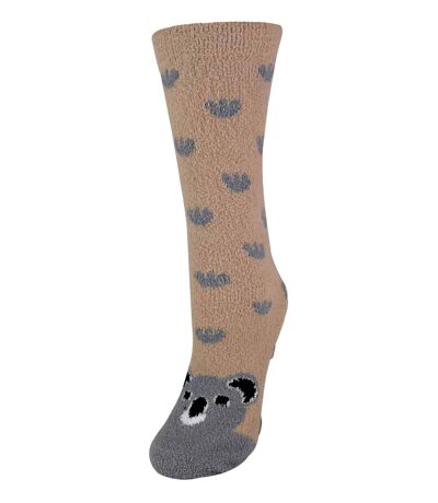 Ladies Fluffy Non Slip Socks with Animal Designs