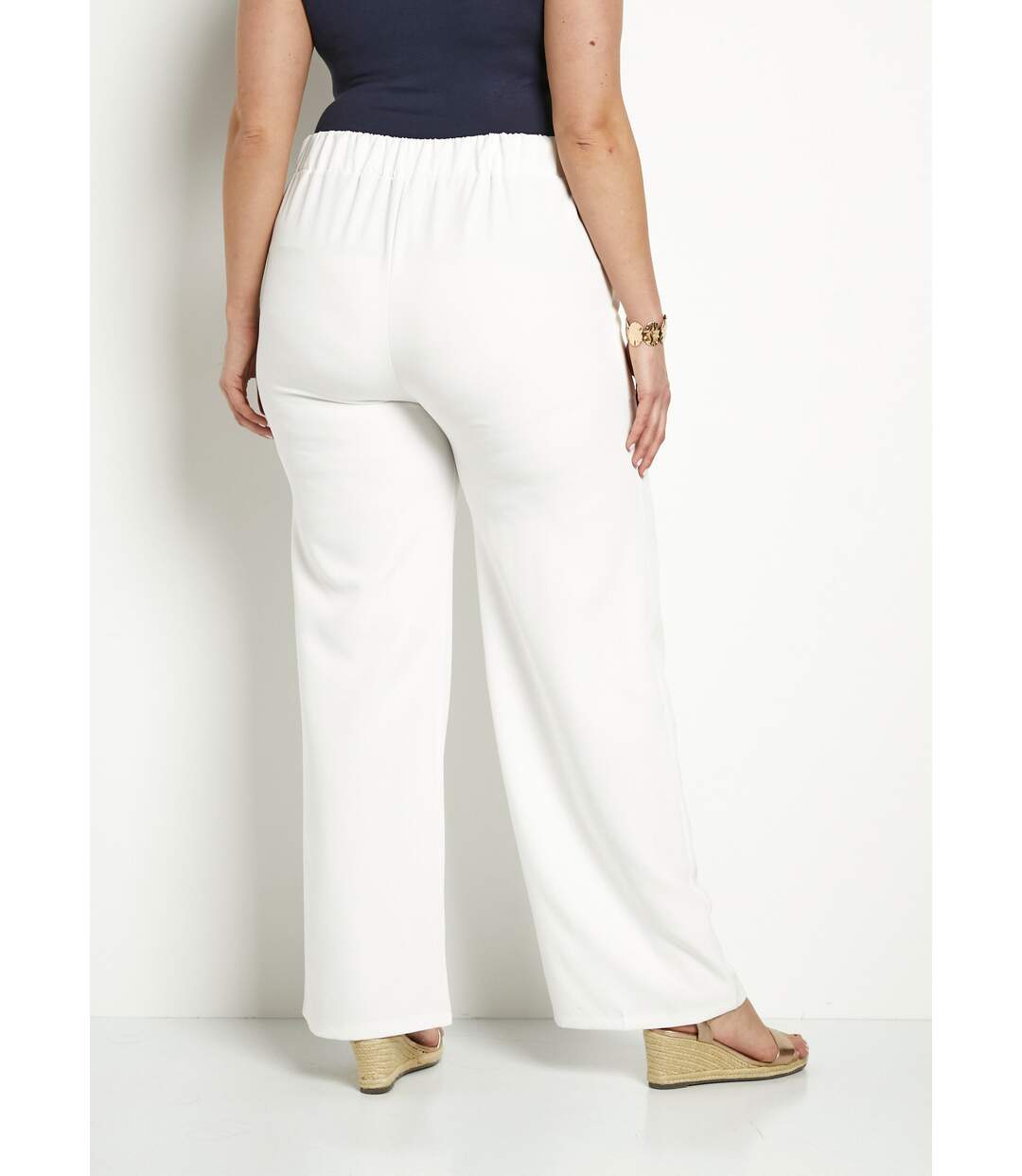 Pantalon effet pont ceinture élastiquée dos-2