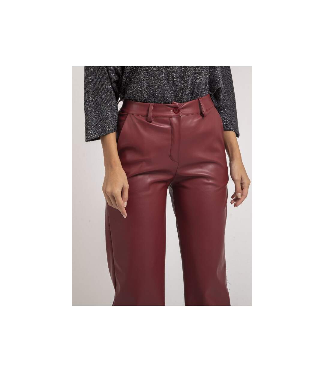 Pantalon droit simili cuir EVANIA - Dona X Lisa-3