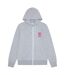 Unisex Adult Graphic Print Casual Full Zip Hoodie Grey Marl Fenchurch-1