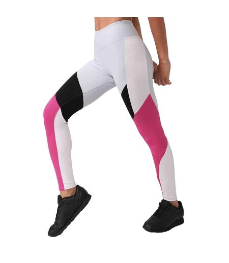 Womens/ladies Lux Colour Block Leggings Grey Reebok