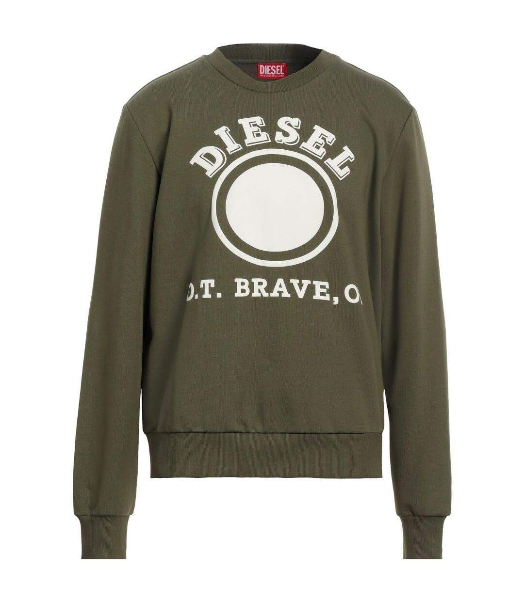Sweat Motif/style Pois Délavé Homme Vert Diesel-1