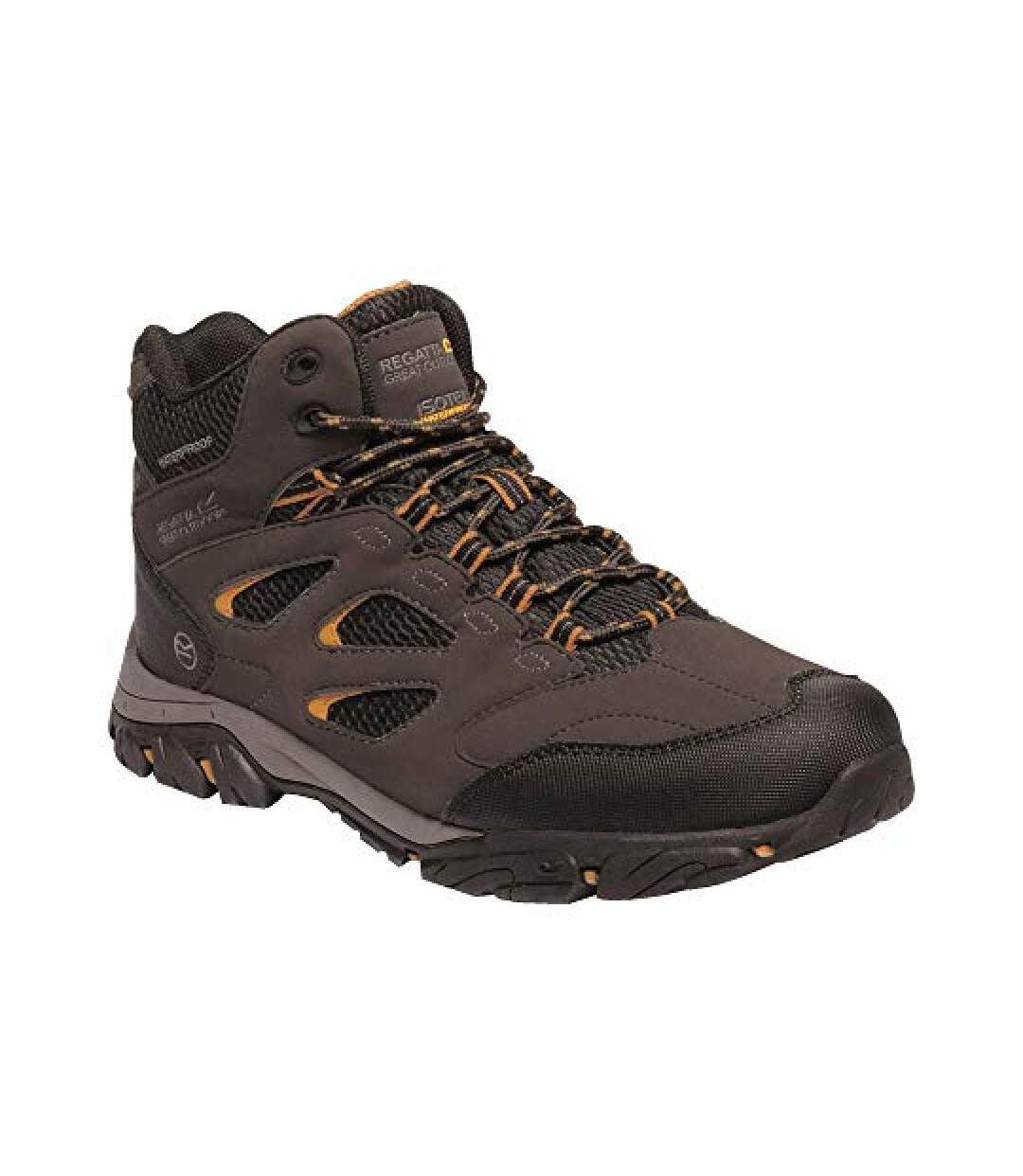 Regatta Mens Holcombe IEP Mid Hiking Boots (Peat/Inca Gold) - UTRG3660-1