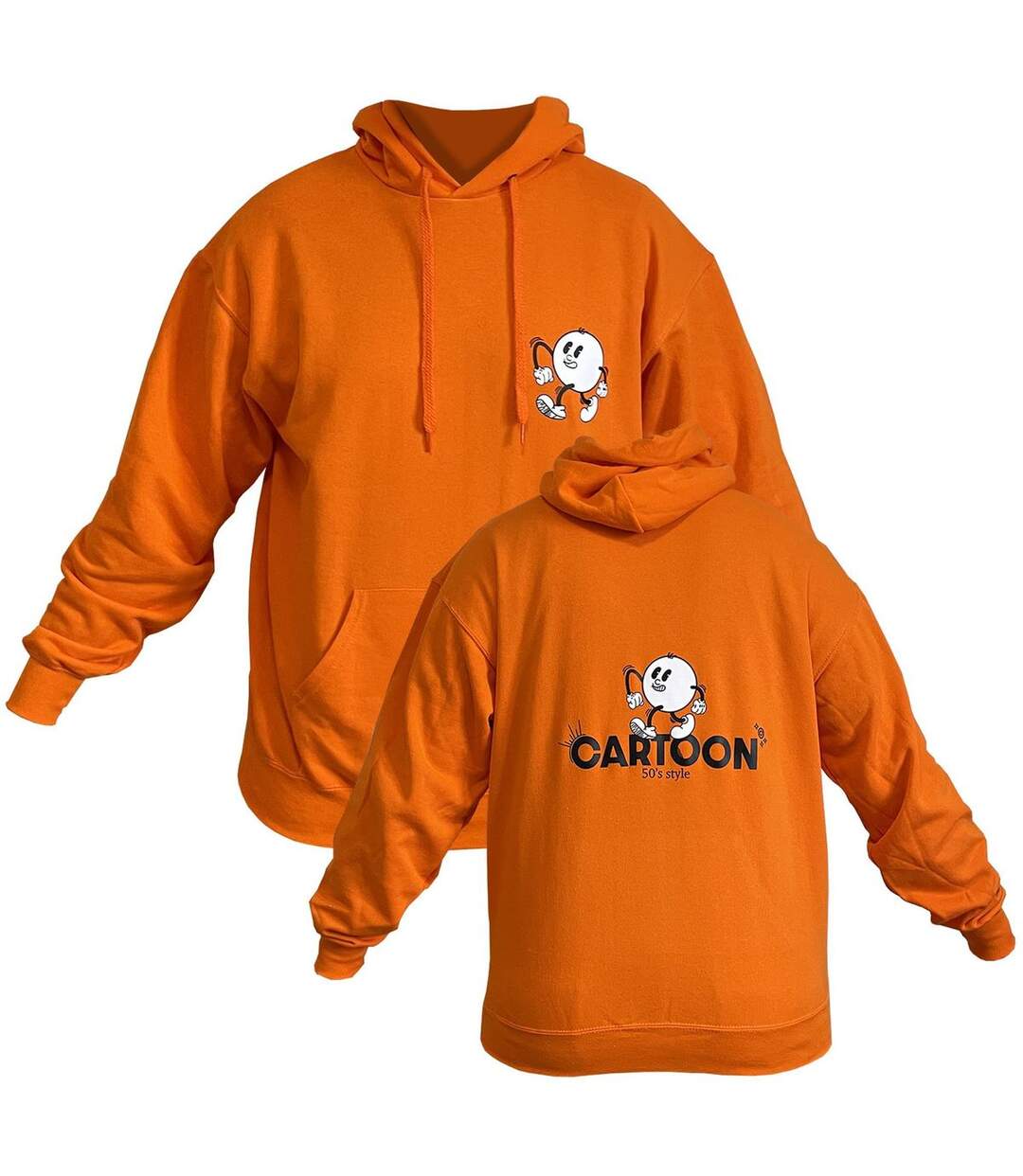 Sweat-shirt à capuche motif CARTOON - homme - orange