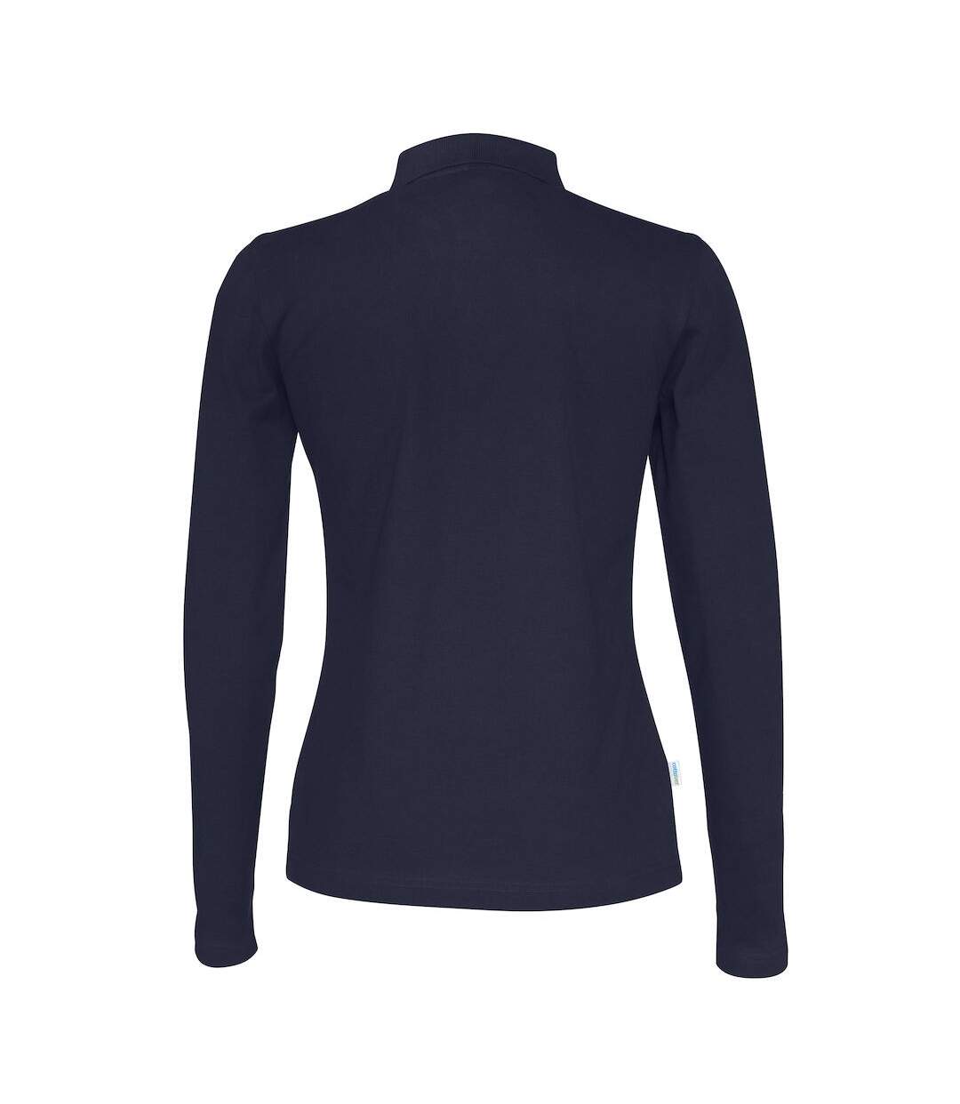 Womens/ladies Pique Long-sleeved Polo Shirt Navy Cottover-2