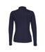 Womens/ladies Pique Long-sleeved Polo Shirt Navy Cottover-2