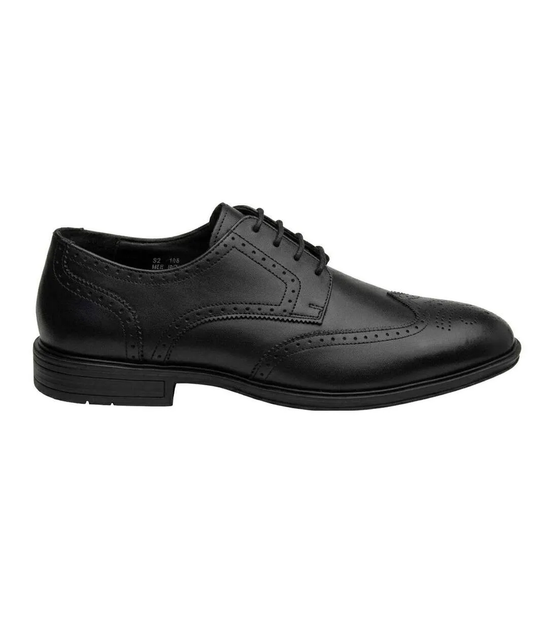 Mens Leather Low Heel Brogues Black Lotus Shoes-1