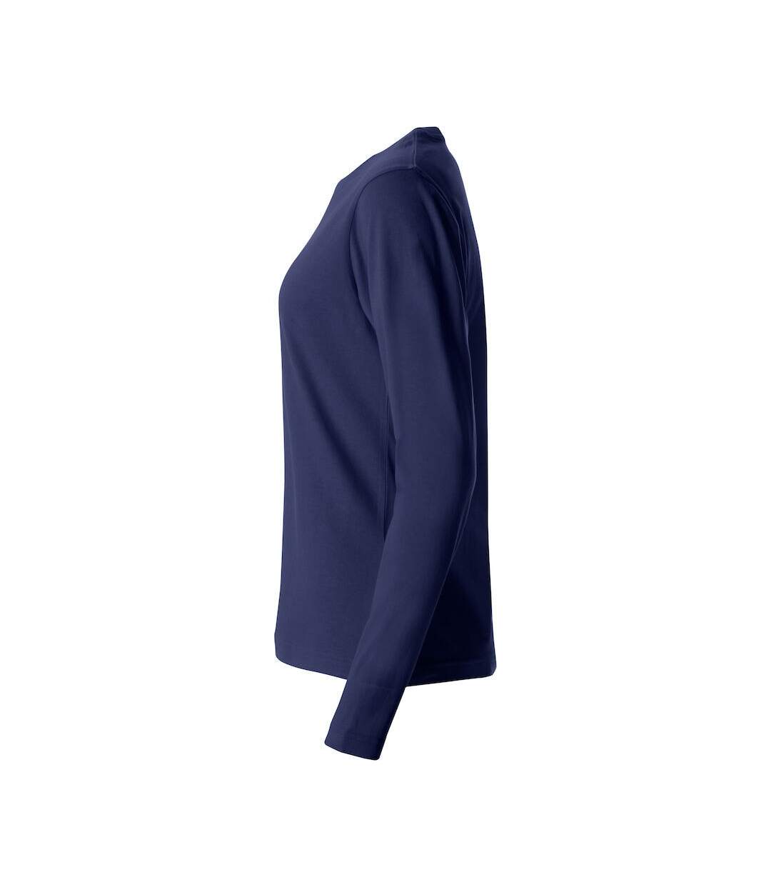 Womens/ladies Basic Long-sleeved T-shirt Dark Navy Clique-3