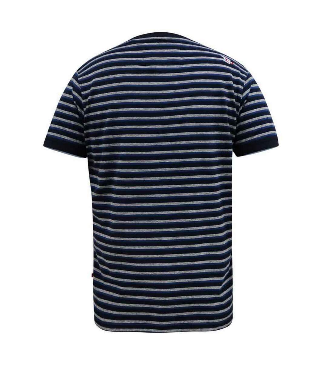 Duke Mens Beamont D555 Kingsize Jacquard Striped T-Shirt (Navy)