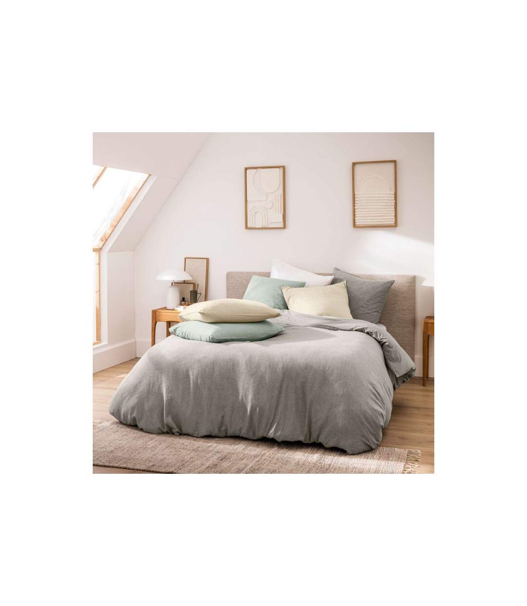 Parure de Lit 3 Pièces Meline 240x220cm Anthracite-4