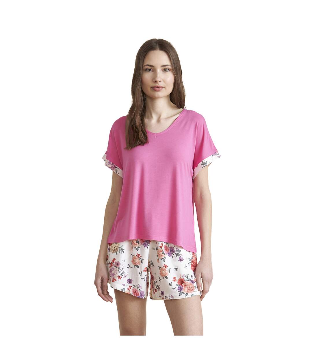 JJBEH0102 Women's Short Sleeve V-Neck Pajamas-1