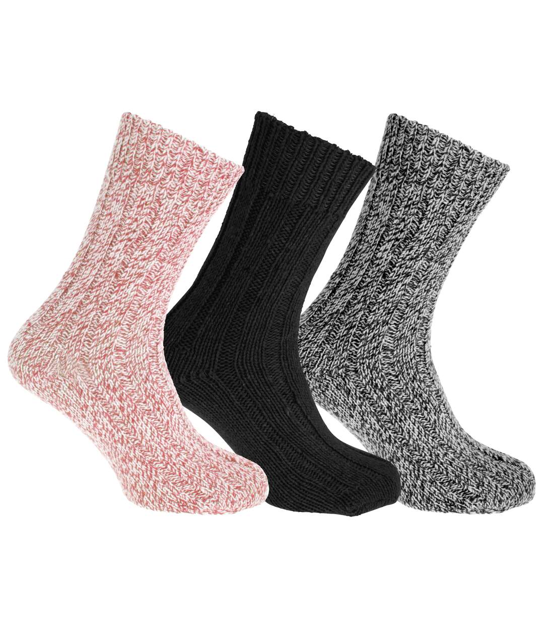 Chaussettes en laine 3 paires mixte variable Floso-3