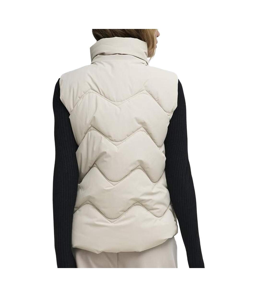 Doudoune sans manches beige femme jdy power-2