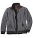Men's Grey Fleece Jacket - Sherpa Lining - Full Zip