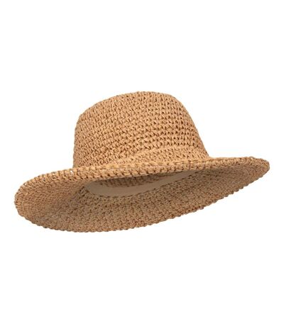 Mountain Warehouse Womens/Ladies Straw Packable Sun Hat (Dark Beige)