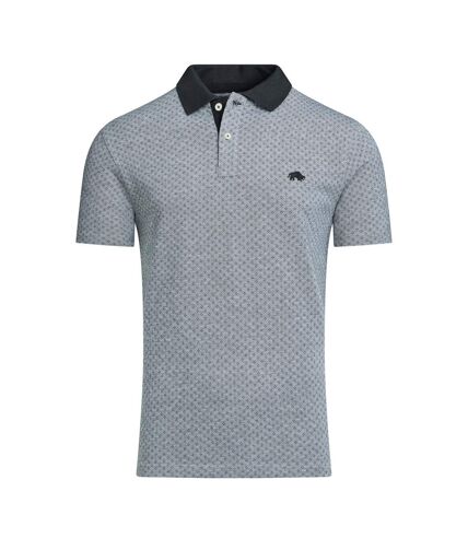 Polo en maille jacquard pour hommes noir Raging Bull