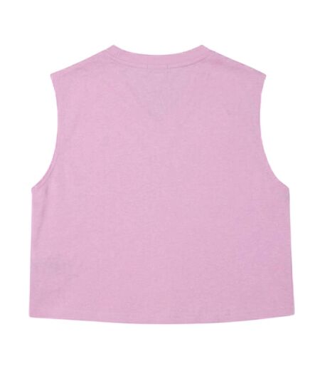 Womens/ladies Sport Relaxed Fit Sleeveless Crop Top Pink Lacoste
