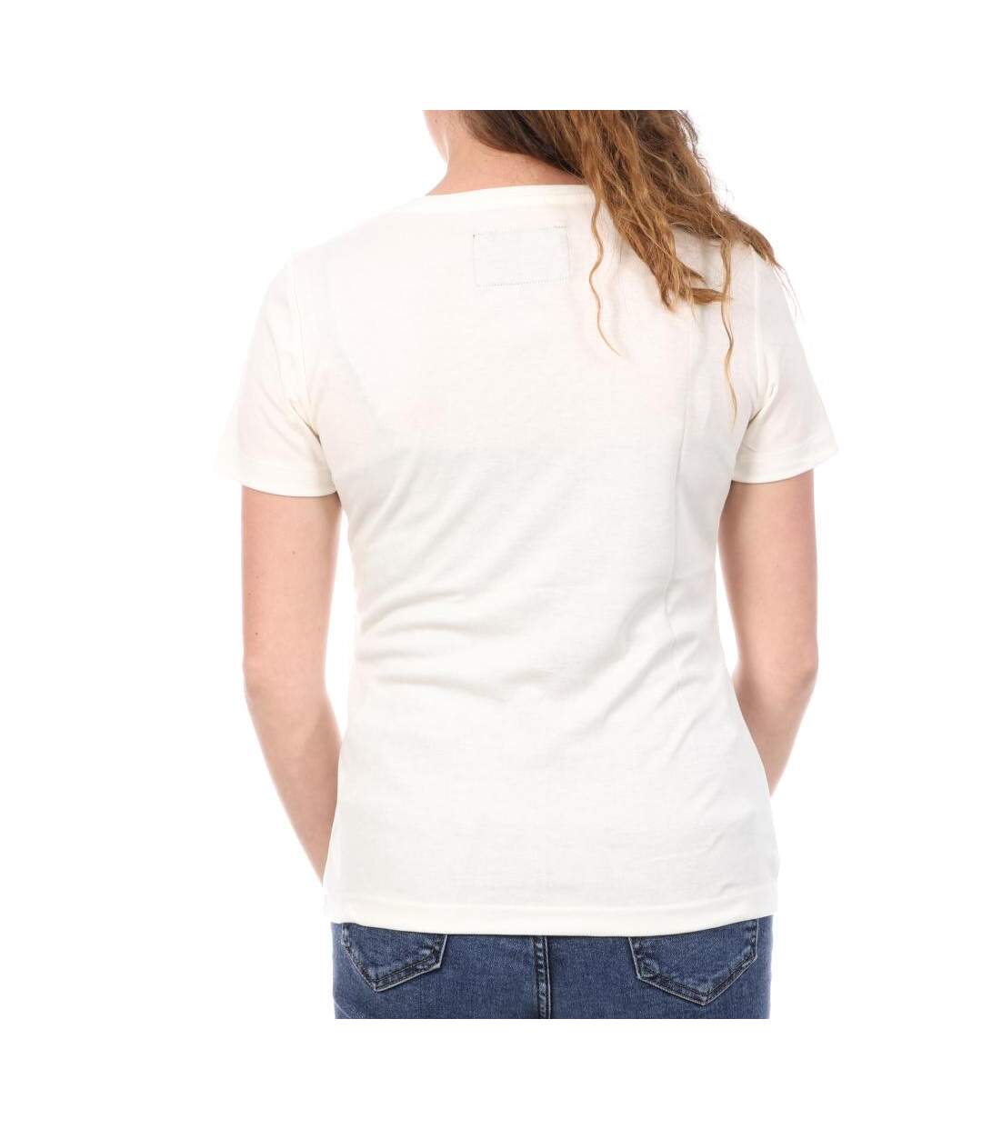 T-Shirt crème femme le coq sportif coq marshmallow-2