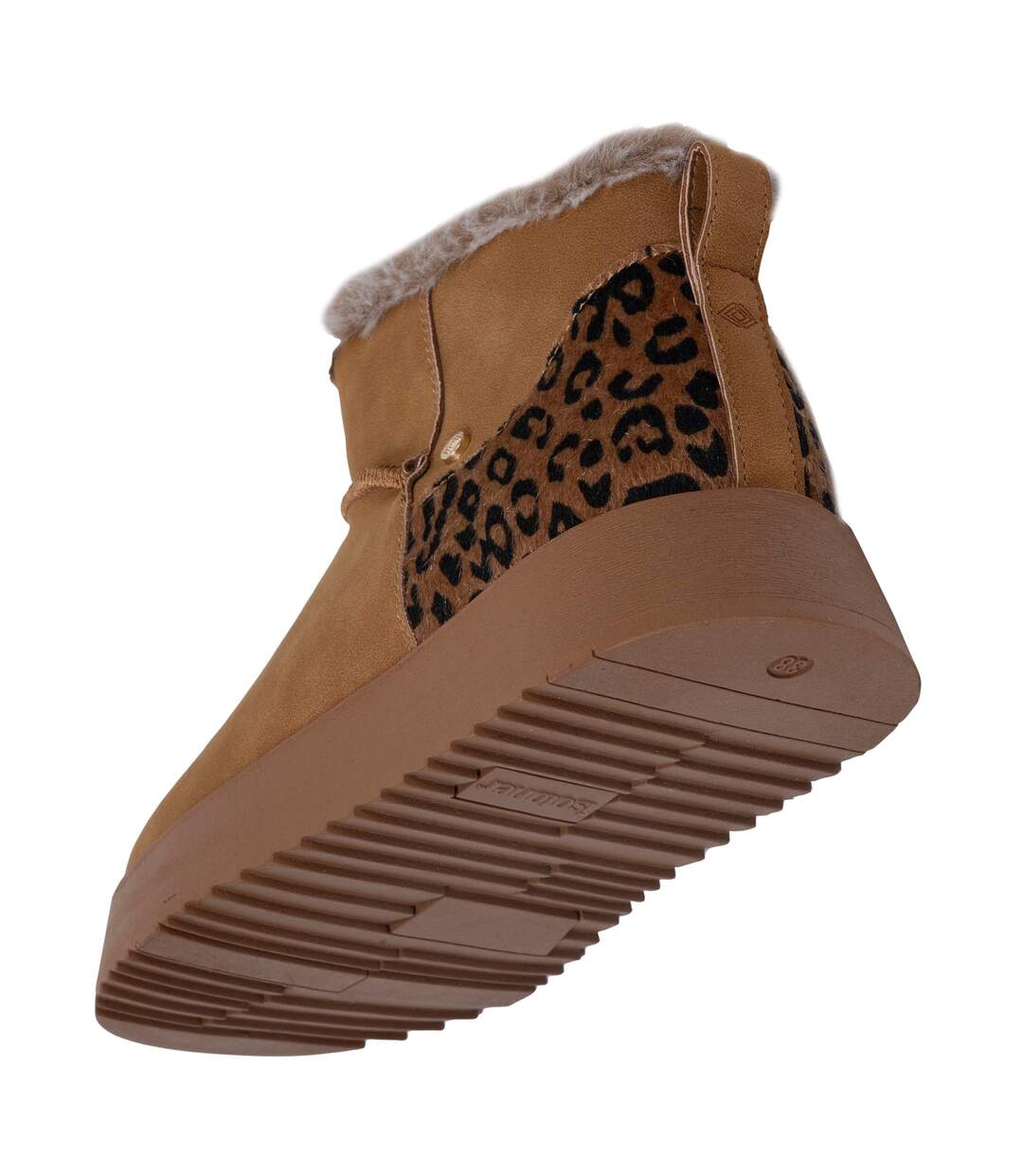 Isotoner Bottines femme basses revers fourré, semelle à mémoire de forme-5