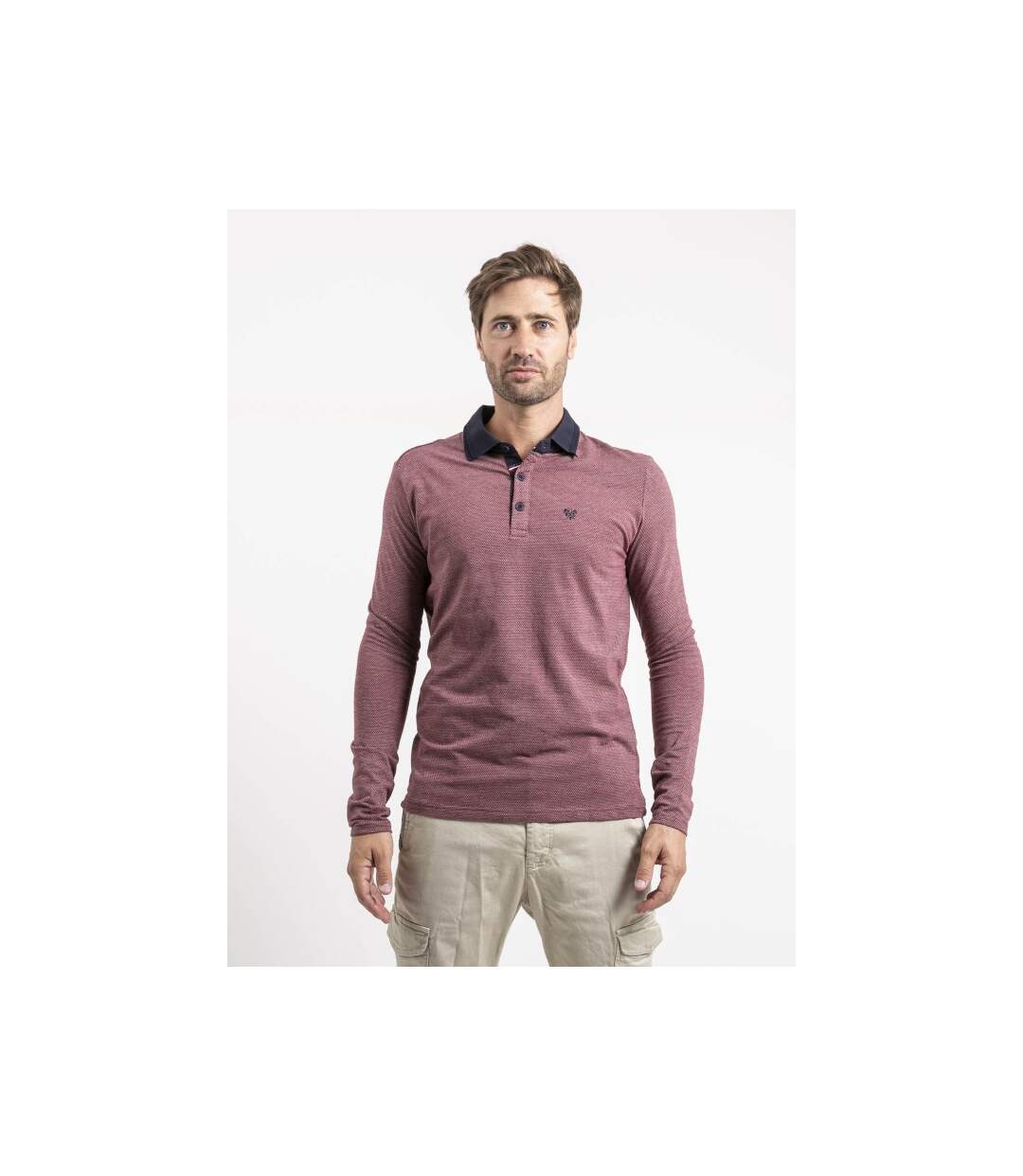 Polo manches longues pur coton POUMIX-1