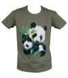 T-shirt homme manches courtes - Pandas - 03364 - vert khaki