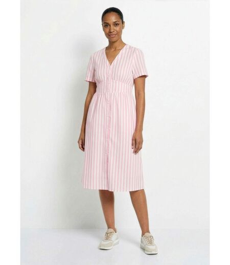 Robe taille haute pur coton à rayures