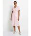 Robe taille haute pur coton à rayures-1