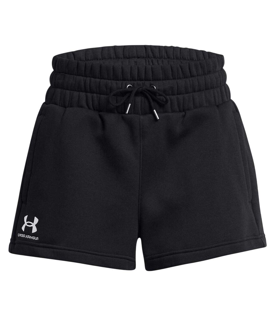 Womens/ladies Fleece Icon Boxer Shorts Black Under Armour-1