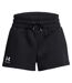 Womens/ladies Fleece Icon Boxer Shorts Black Under Armour-1
