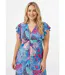 Robe courte évasée col V drapé-3