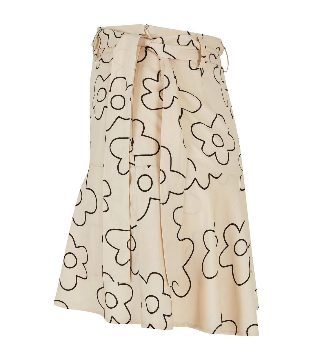 Womens/ladies Flower Mini Skort Soft Seagrass Urban Classics-3