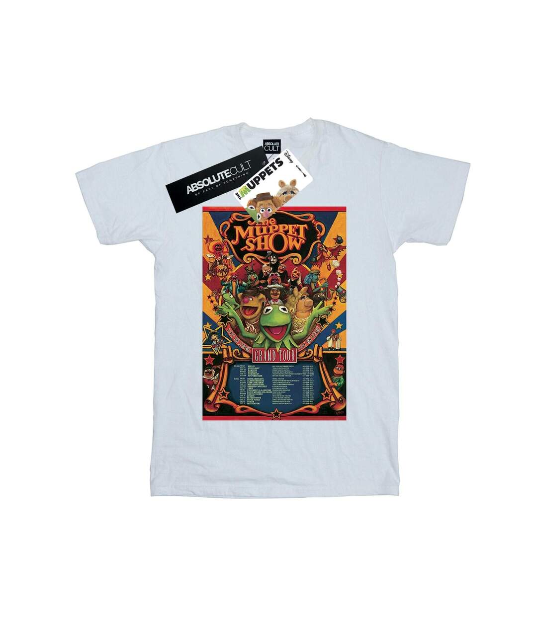 Disney Womens/Ladies The Muppets The Muppet Show Poster Cotton Boyfriend T-Shirt (Blanc) - UTBI41153-1