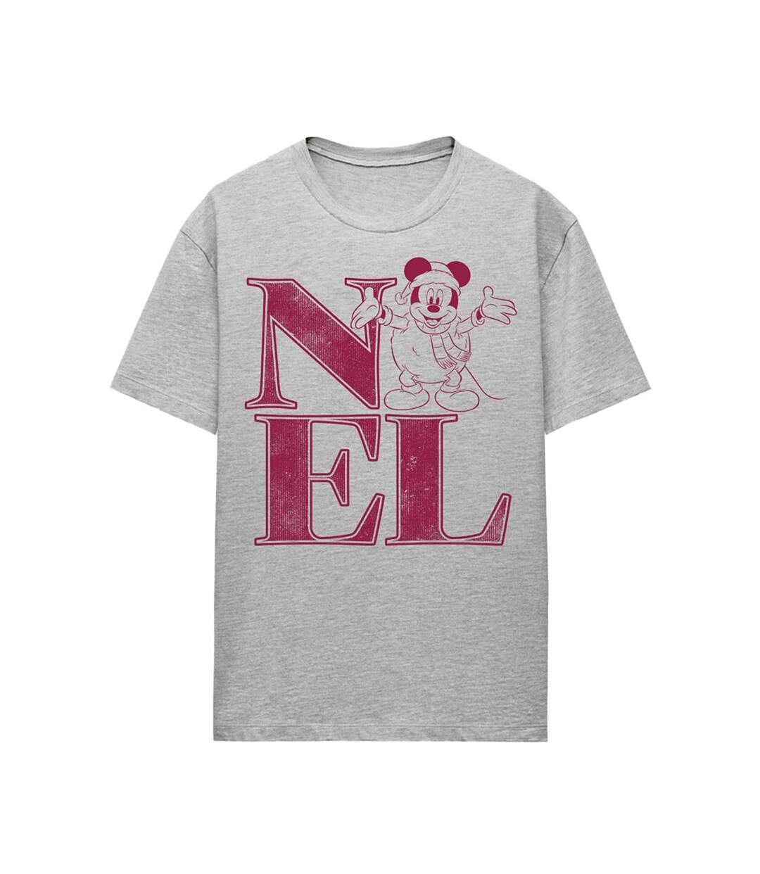 T-shirt Noël Motif Mickey Mouse Motif/style Snowball Noel Femme Gris Clair Disney-2