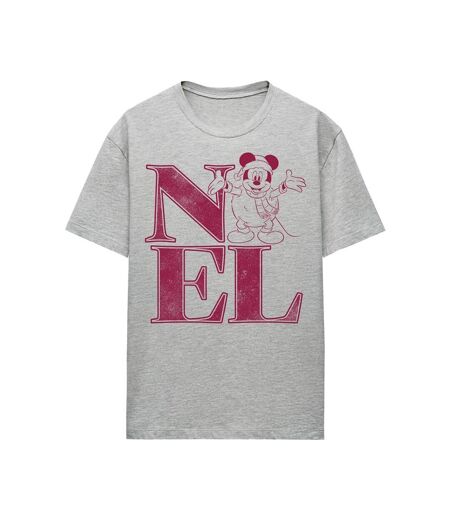 T-shirt Noël Motif Mickey Mouse Motif/style Snowball Noel Femme Gris Clair Disney