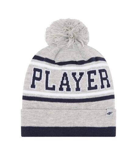 Childrens/kids Pom Pom Beanie Grey 4F
