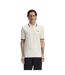Mens Zip Neck Polo Shirt Ecru Fred Perry-1