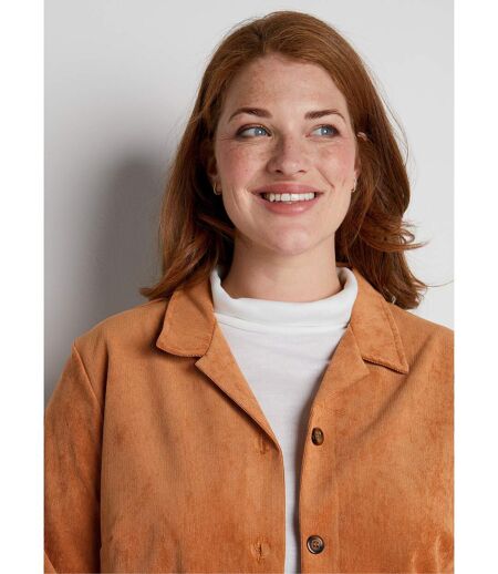 Veste surchemise velours milleraies col tailleur