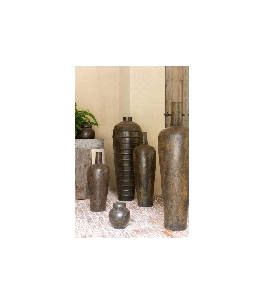 Vase Déco en Ciment Victor 80cm Marron-4