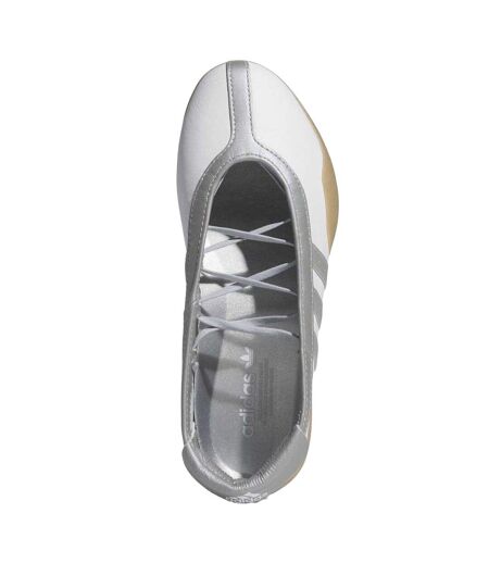Womens/ladies Taekwondo Mei Leather Shoes Metallic Silver Adidas