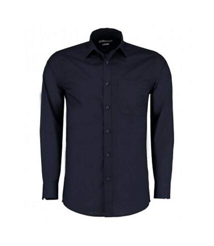 Kustom Kit Mens Long Sleeve Tailored Poplin Shirt (Dark Navy) - UTPC3156