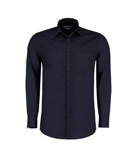 Kustom Kit Mens Long Sleeve Tailored Poplin Shirt (Dark Navy) - UTPC3156