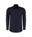 Kustom Kit Mens Long Sleeve Tailored Poplin Shirt (Dark Navy)