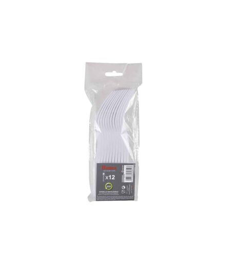 Lot de 12 Fourchettes Réutilisables 18cm Blanc
